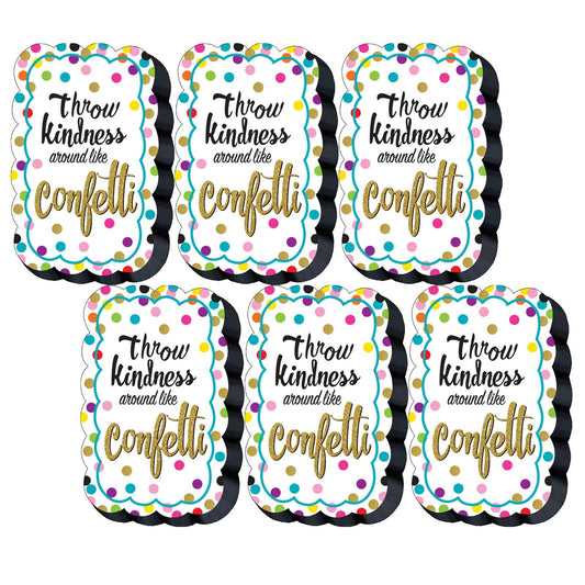 Confetti Magnetic Whiteboard Eraser, Pack of 6 - Loomini