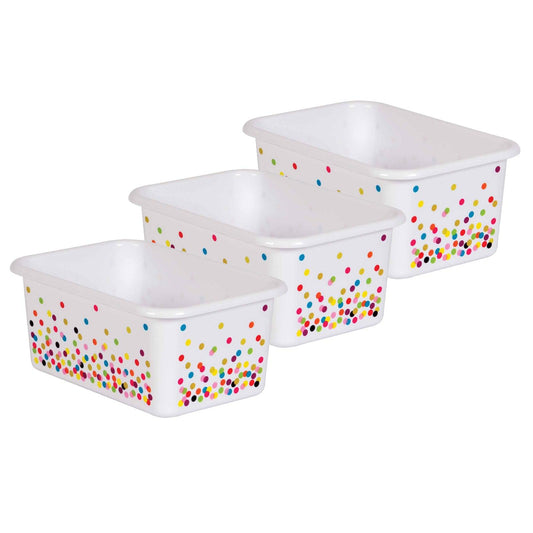 Confetti Small Plastic Storage Bin, Pack of 3 - Loomini