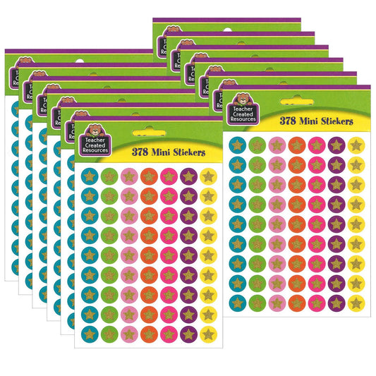 Confetti Stars Mini Stickers, 378 Per Pack, 12 Packs - Loomini
