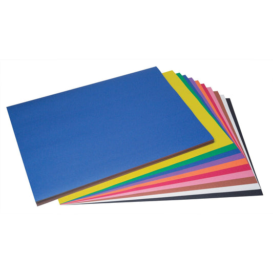 Construction Paper, 10 Assorted Colors, 18" x 24", 100 Sheets - Loomini