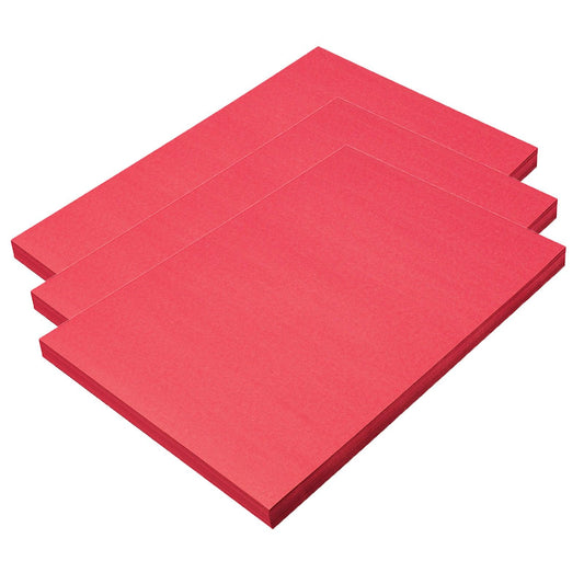 Construction Paper, Holiday Red, 12" x 18", 100 Sheets Per Pack, 3 Packs - Loomini