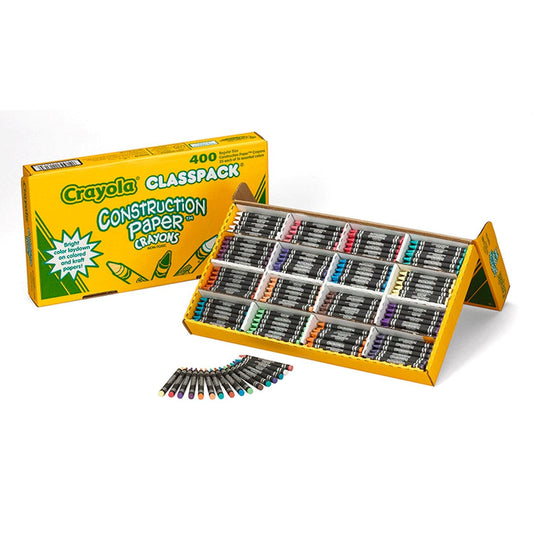Construction Paper™ Crayon Classpack®, Regular Size, 16 Colors, 400 Count - Loomini