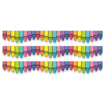 Core Decor Doodle Crayons EZ Border, 48 Feet Per Pack, 3 Packs - Loomini