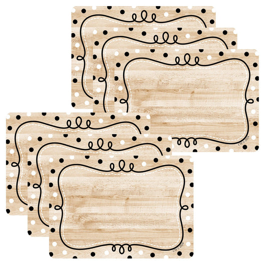 Core Decor Loop-de-Dots on Wood Labels, 36 Per Pack, 6 Packs - Loomini
