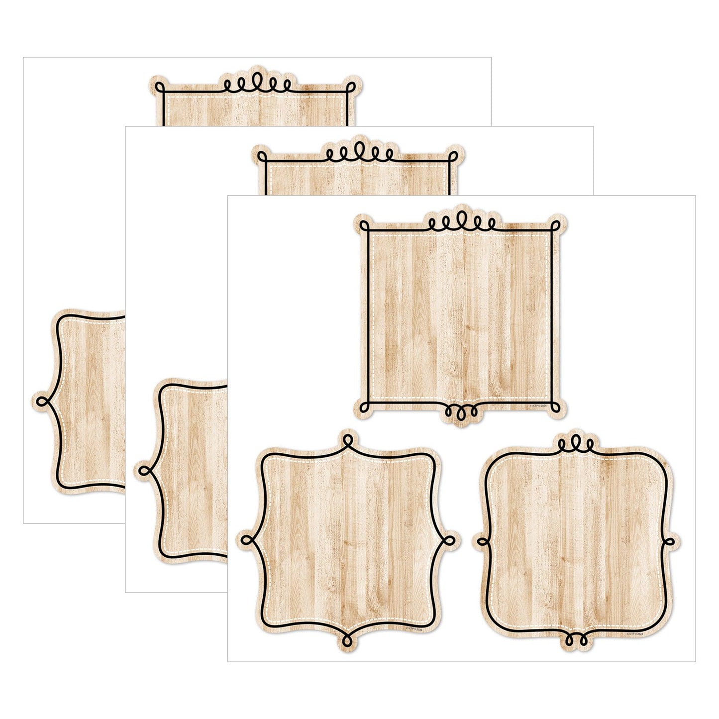 Core Decor Loop-de-Loop on Wood 6" Designer Cut-Outs, 36 Per Pack, 3 Packs - Loomini