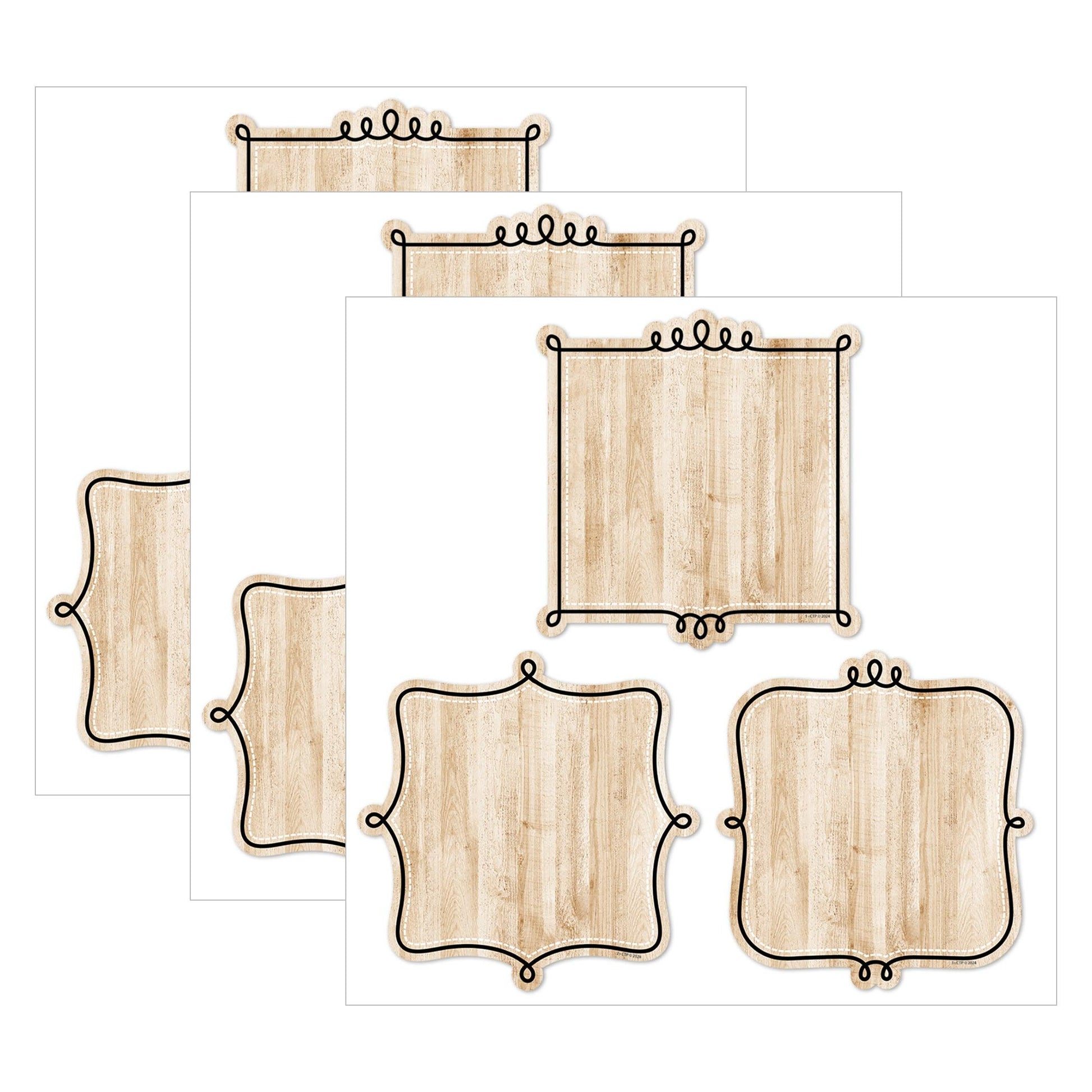 Core Decor Loop-de-Loop on Wood 6" Designer Cut-Outs, 36 Per Pack, 3 Packs - Loomini