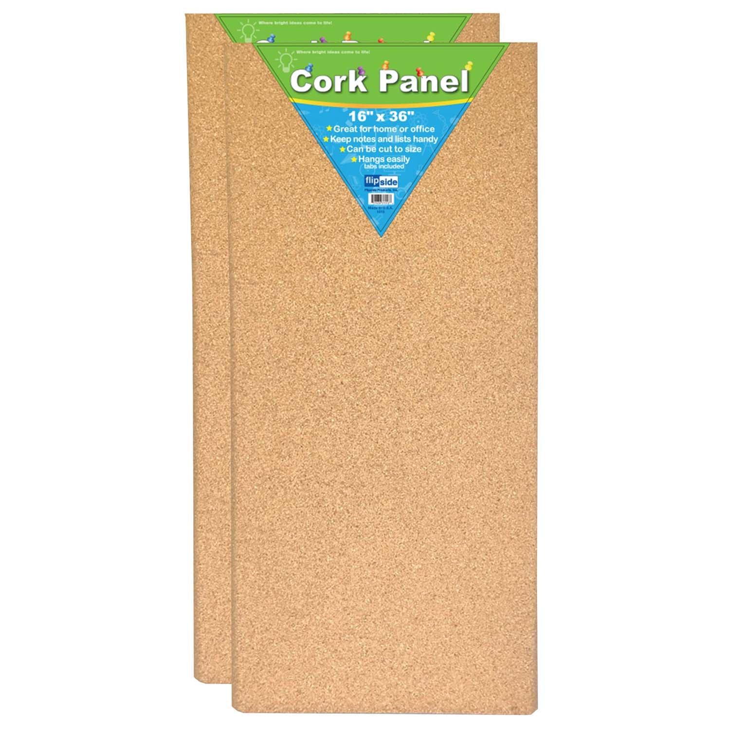 Cork Panel, 16" x 36", Pack of 2 - Loomini