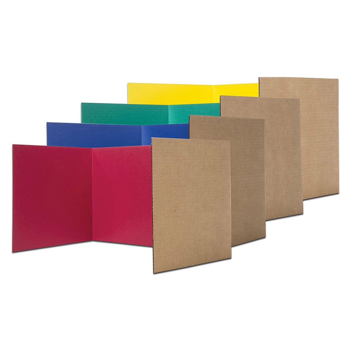 Corrugated Privacy Shield, 18" x 48", Assorted Colors, Pack of 24 - Loomini