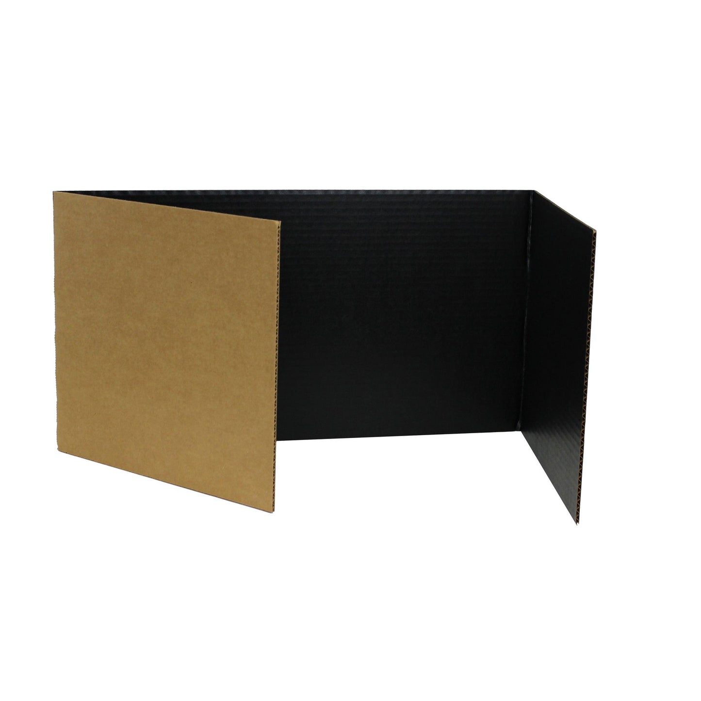 Corrugated Study Carrels, Black, 12" x 48", Pack of 24 - Loomini