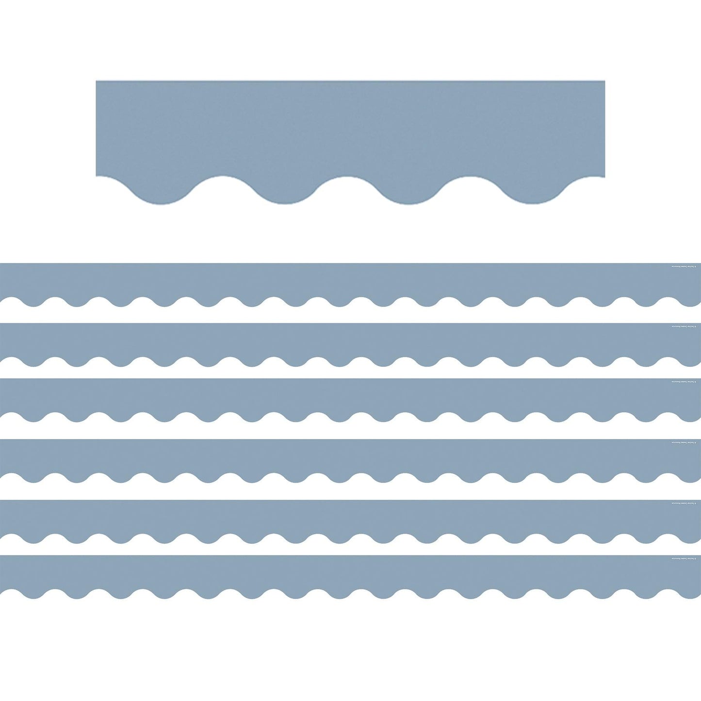 Cottage Blue Scalloped Border Trim, 35 Feet Per Pack, 6 Packs - Loomini