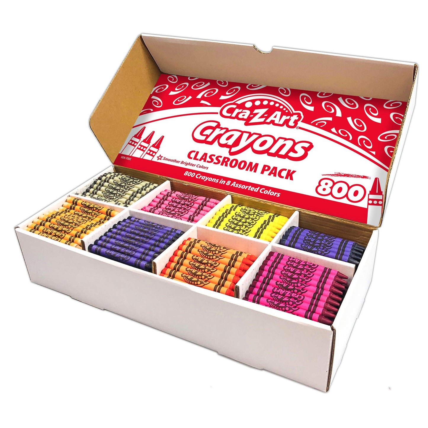 Crayon Class Pack, 8 Color, 400 Count Box - Loomini