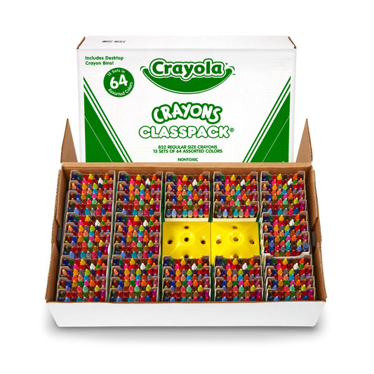 Crayon Classpack®, Reg Size, 64 Colors, Pack of 832 - Loomini