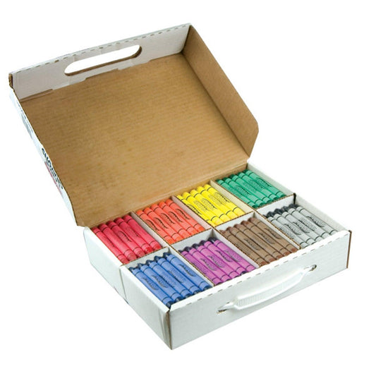 Crayons, Large, Master Pack, 8 Colors (25 Each), 200 Count - Loomini