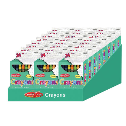 Creative Arts Crayons - Assorted Colors - 24/Bx, 24 boxes with a Shelf Tray - Loomini