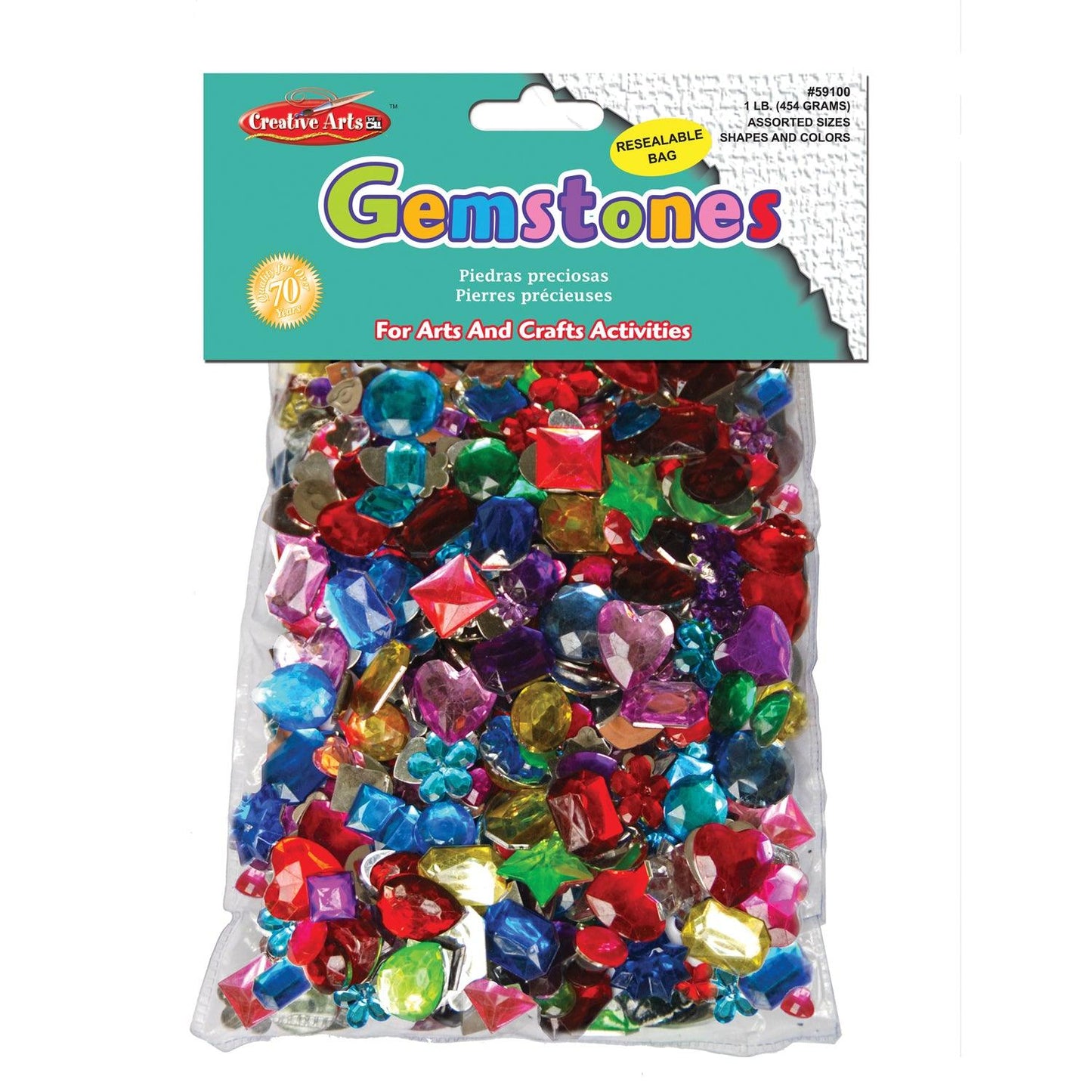 Creative Arts™ Gemstones Assorted Styles and Colors, 1 Pound Bag - Loomini