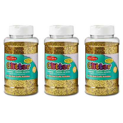 Creative Arts™ Glitter, 1 lb. Bottle, Gold, Pack of 3 - Loomini