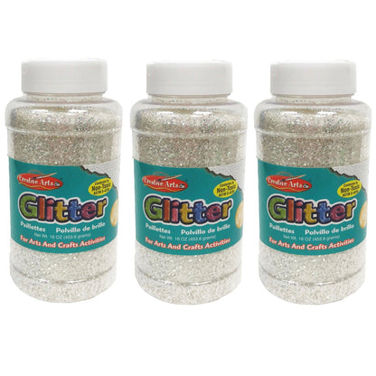 Creative Arts™ Glitter, 1 lb. Bottle, Iridescent, Pack of 3 - Loomini