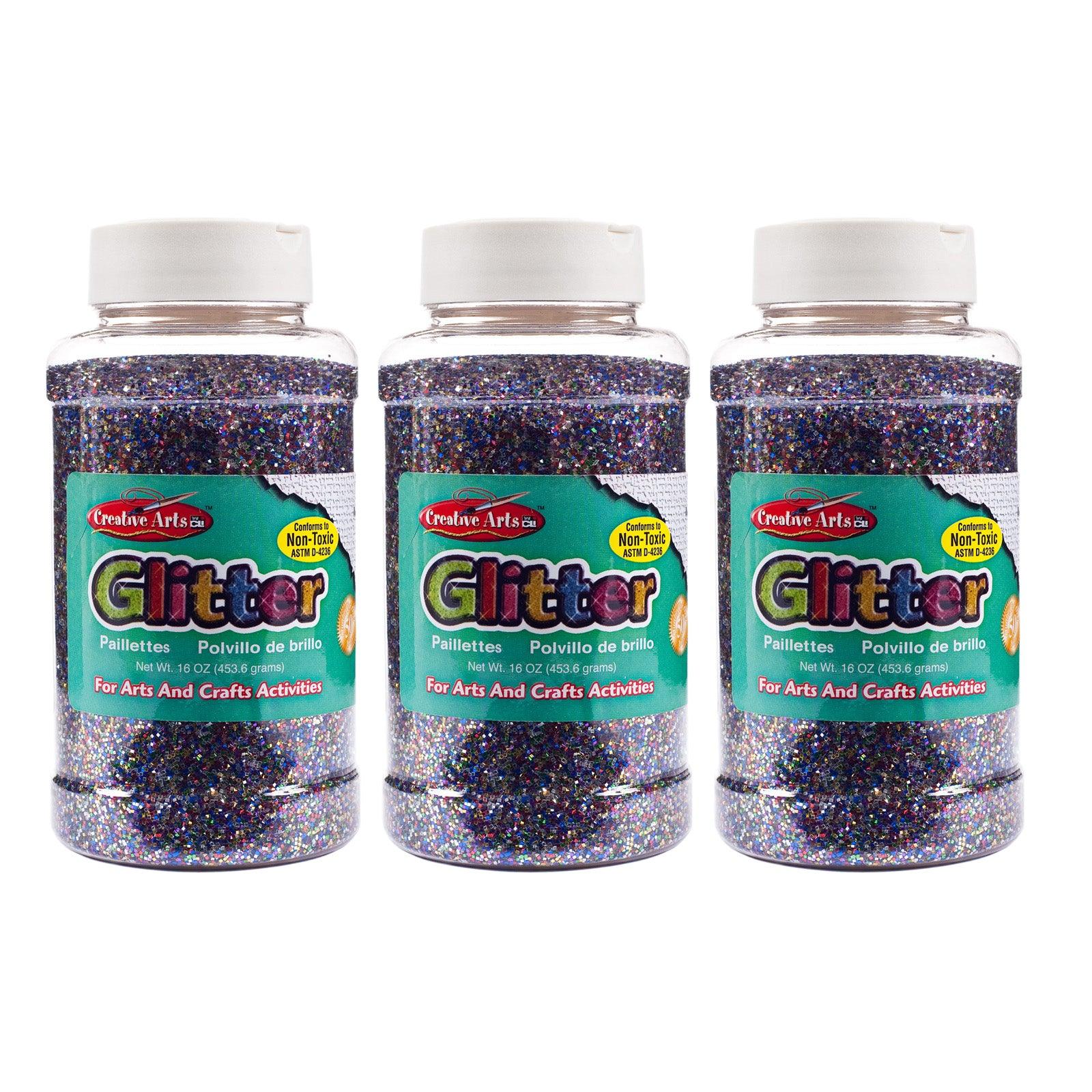 Creative Arts™ Glitter, 1 lb. Bottle, Multi-Color, Pack of 3 - Loomini