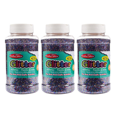 Creative Arts™ Glitter, 1 lb. Bottle, Multi-Color, Pack of 3 - Loomini