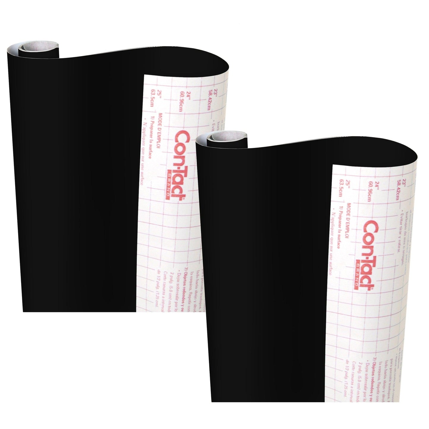 Creative Covering™ Adhesive Covering, Black, 18" x 16 ft, Pack of 2 - Loomini