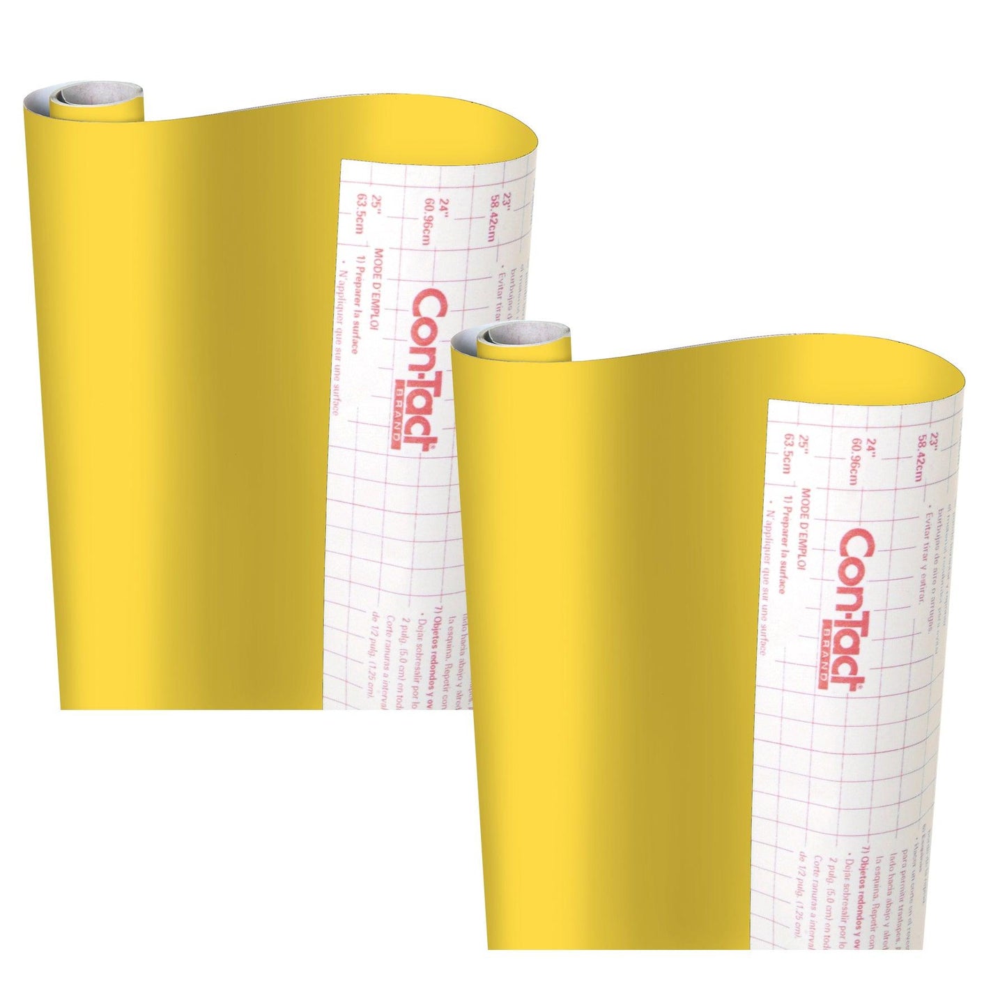 Creative Covering™ Adhesive Covering, Yellow, 18" x 16 ft, Pack of 2 - Loomini