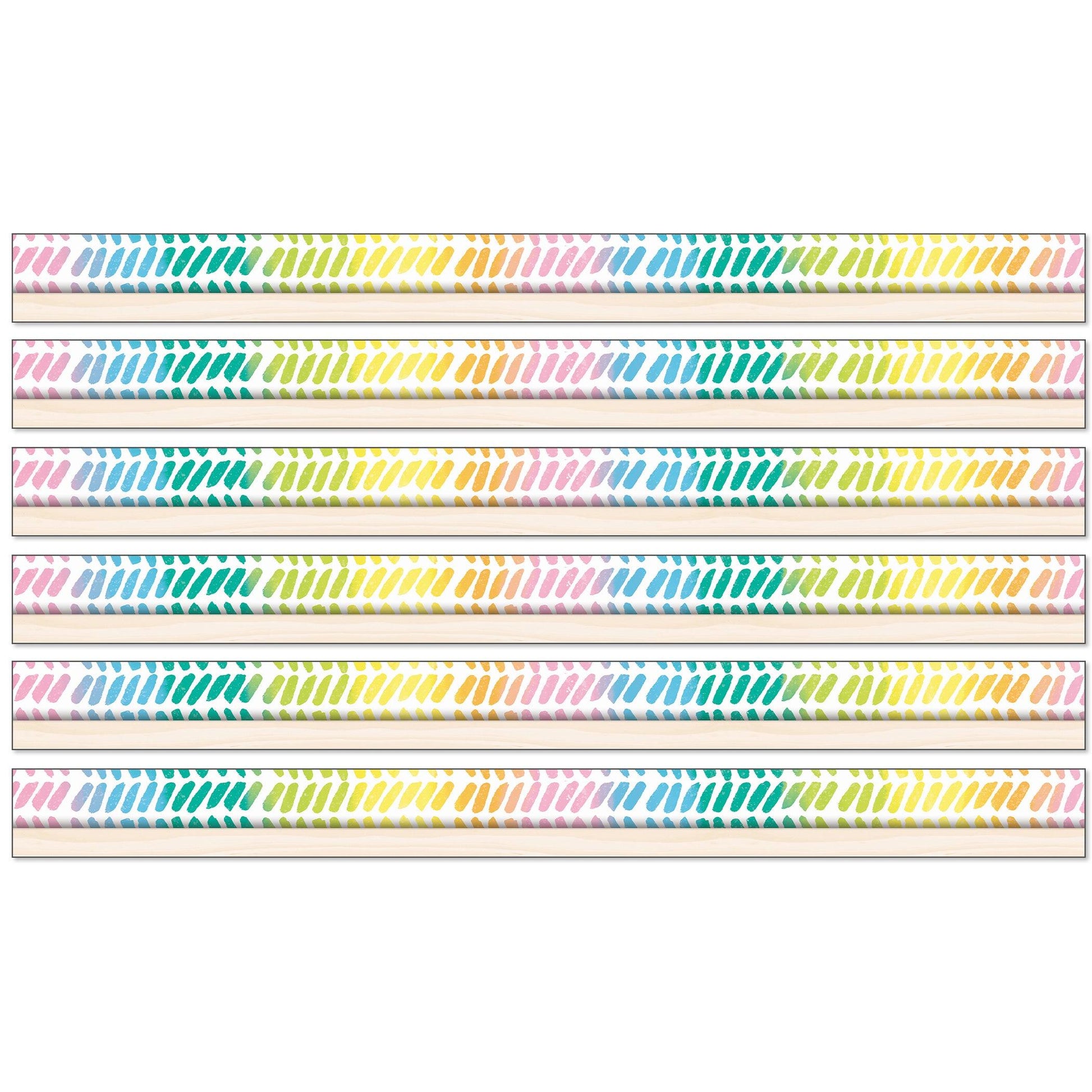 Creatively Inspired Watercolor Chevron Straight Borders, 36 Feet Per Pack, 6 Packs - Loomini