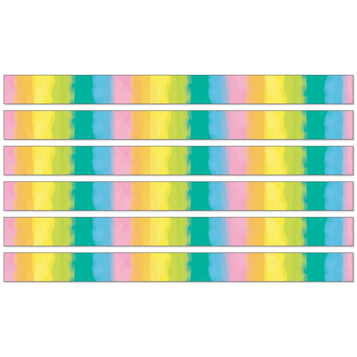 Creatively Inspired Watercolor Straight Borders, 36 Feet Per Pack, 6 Packs - Loomini