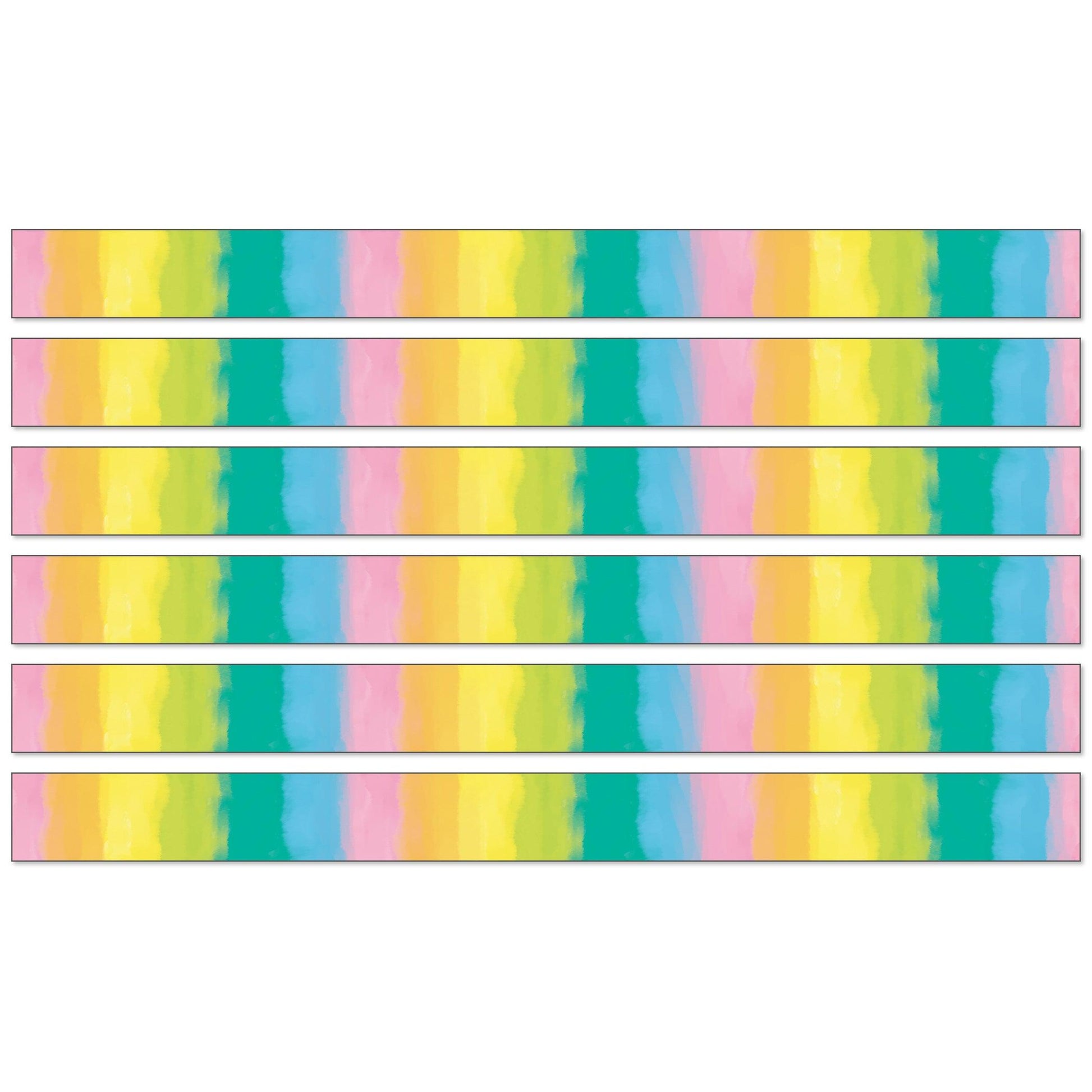 Creatively Inspired Watercolor Straight Borders, 36 Feet Per Pack, 6 Packs - Loomini