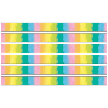 Creatively Inspired Watercolor Straight Borders, 36 Feet Per Pack, 6 Packs - Loomini