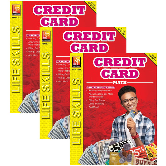 Credit Card Math: Life Skills Math Series, Pack of 3 - Loomini