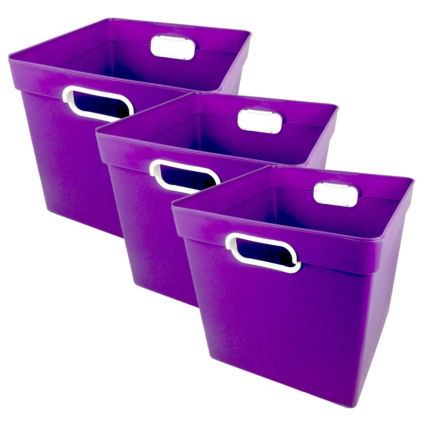 Cube Bin, Purple, Pack of 3 - Loomini