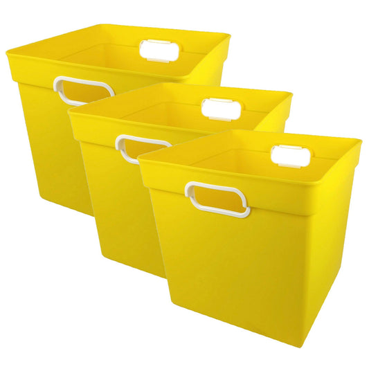 Cube Bin, Yellow, Pack of 3 - Loomini