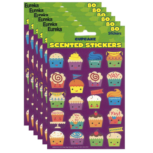 Cupcake Scented Stickers, 80 Per Pack, 6 Packs - Loomini