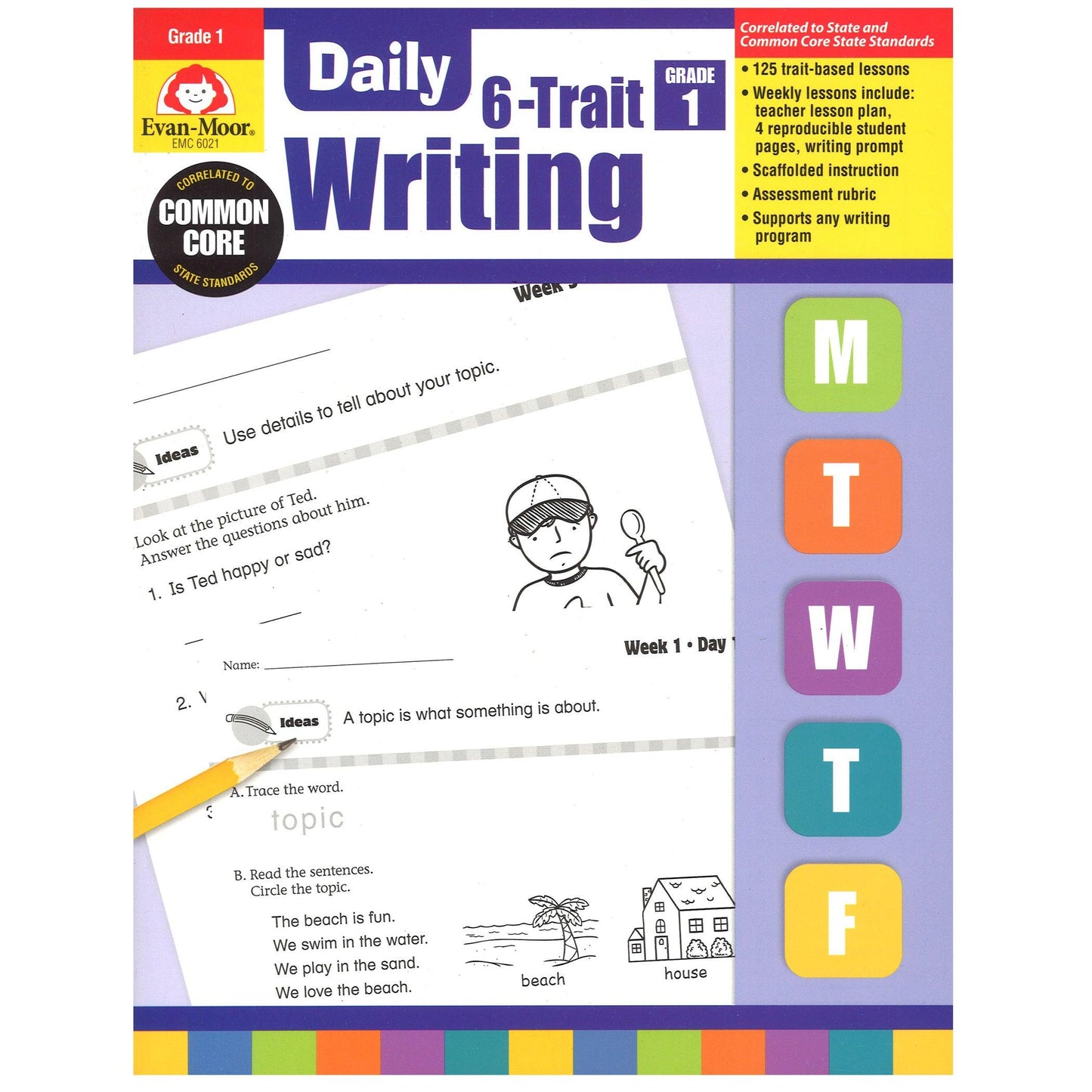 Daily 6-Trait Writing Book, Grade 1 - Loomini