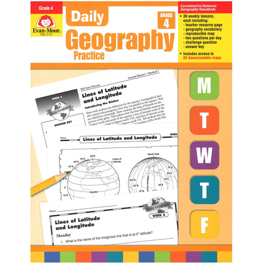 Daily Geography Practice Book, Teacher's Edition, Grade 4 - Loomini