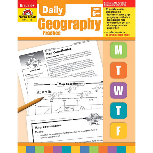 Daily Geography Practice Book, Teacher's Edition, Grade 6 - Loomini