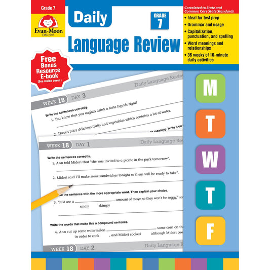 Daily Language Review Teacher's Edition Book, Grade 7 - Loomini