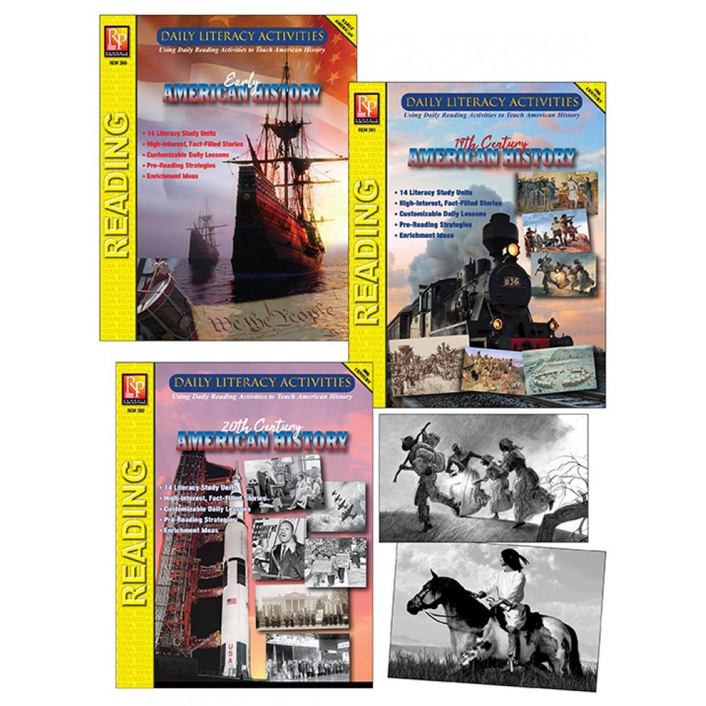 Daily Literacy Activities: American History Complete Set of 3 Titles - Loomini