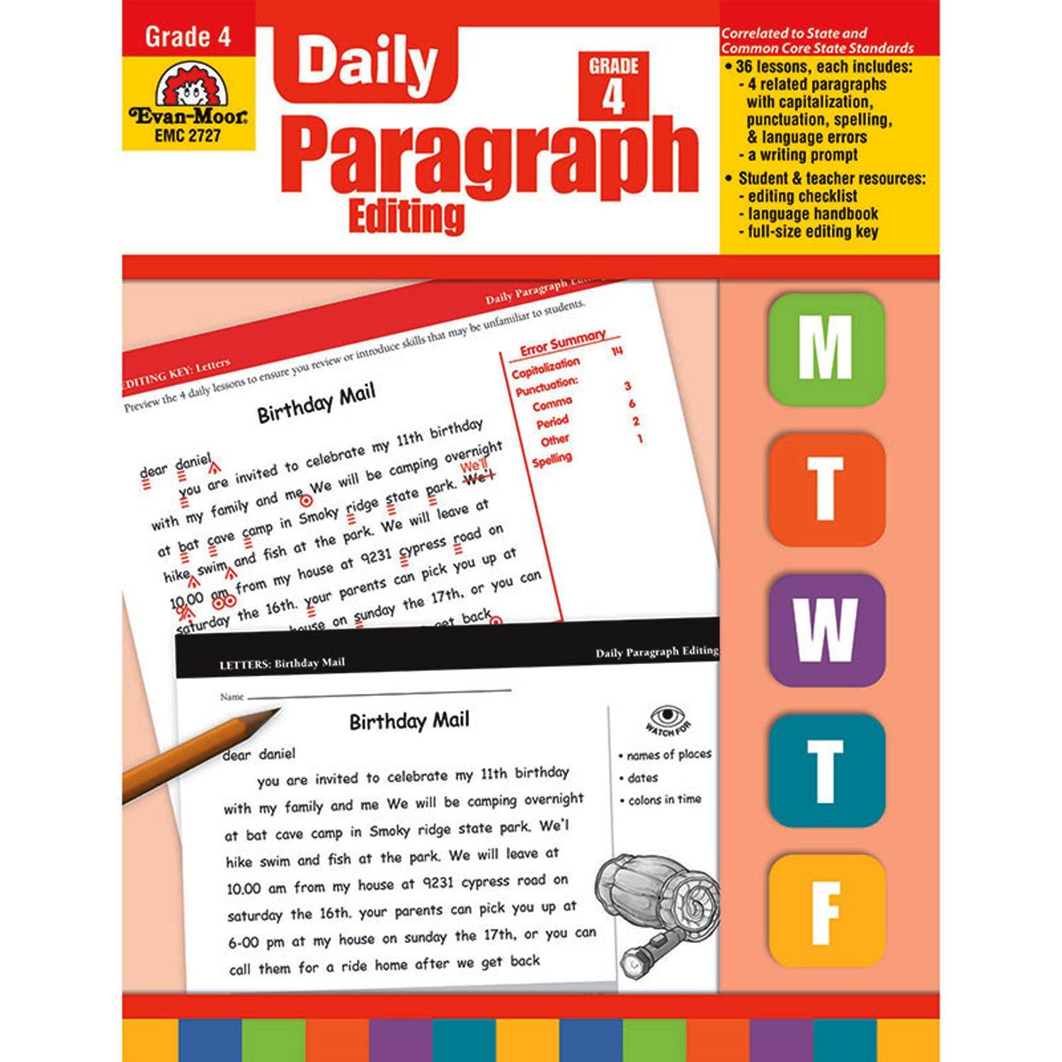 Daily Paragraph Editing Book, Grade 4 - Loomini