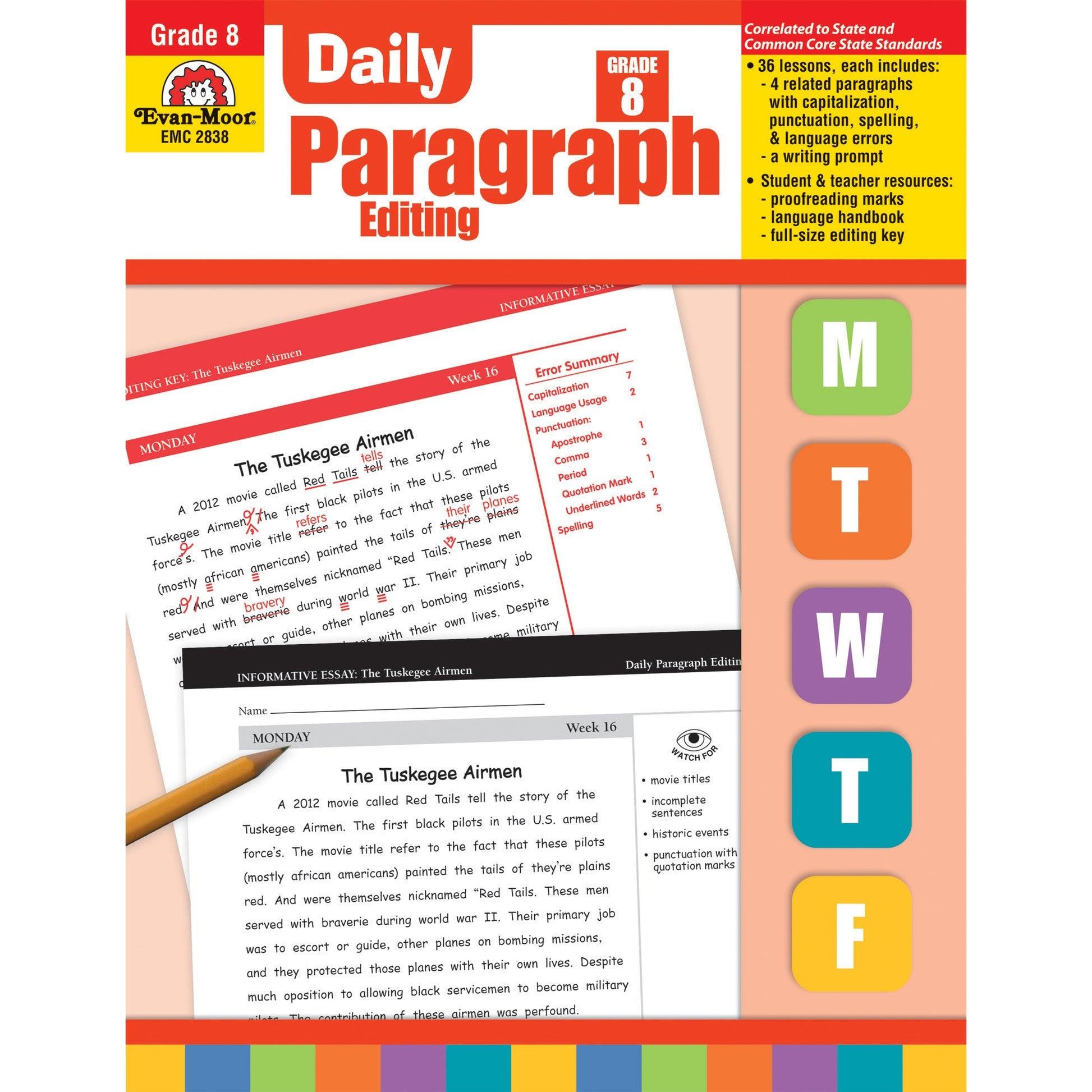 Daily Paragraph Editing Book, Grade 8 - Loomini