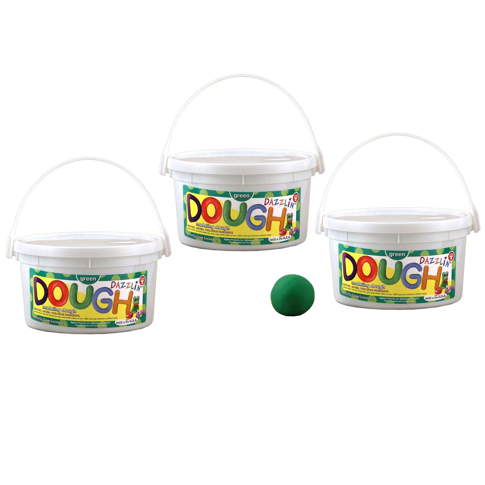 Dazzlin' Dough, Green, 3 lb. Tub, Pack of 3 - Loomini