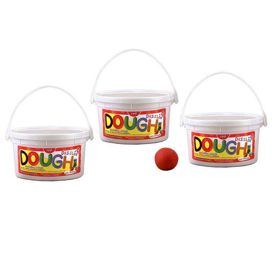 Dazzlin' Dough, Red, 3 lb. Tub, Pack of 3 - Loomini