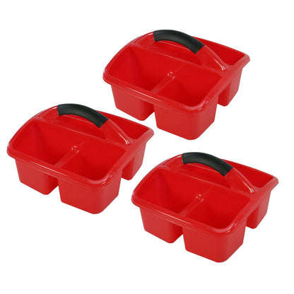 Deluxe Small Utility Caddy, Red, Pack of 3 - Loomini