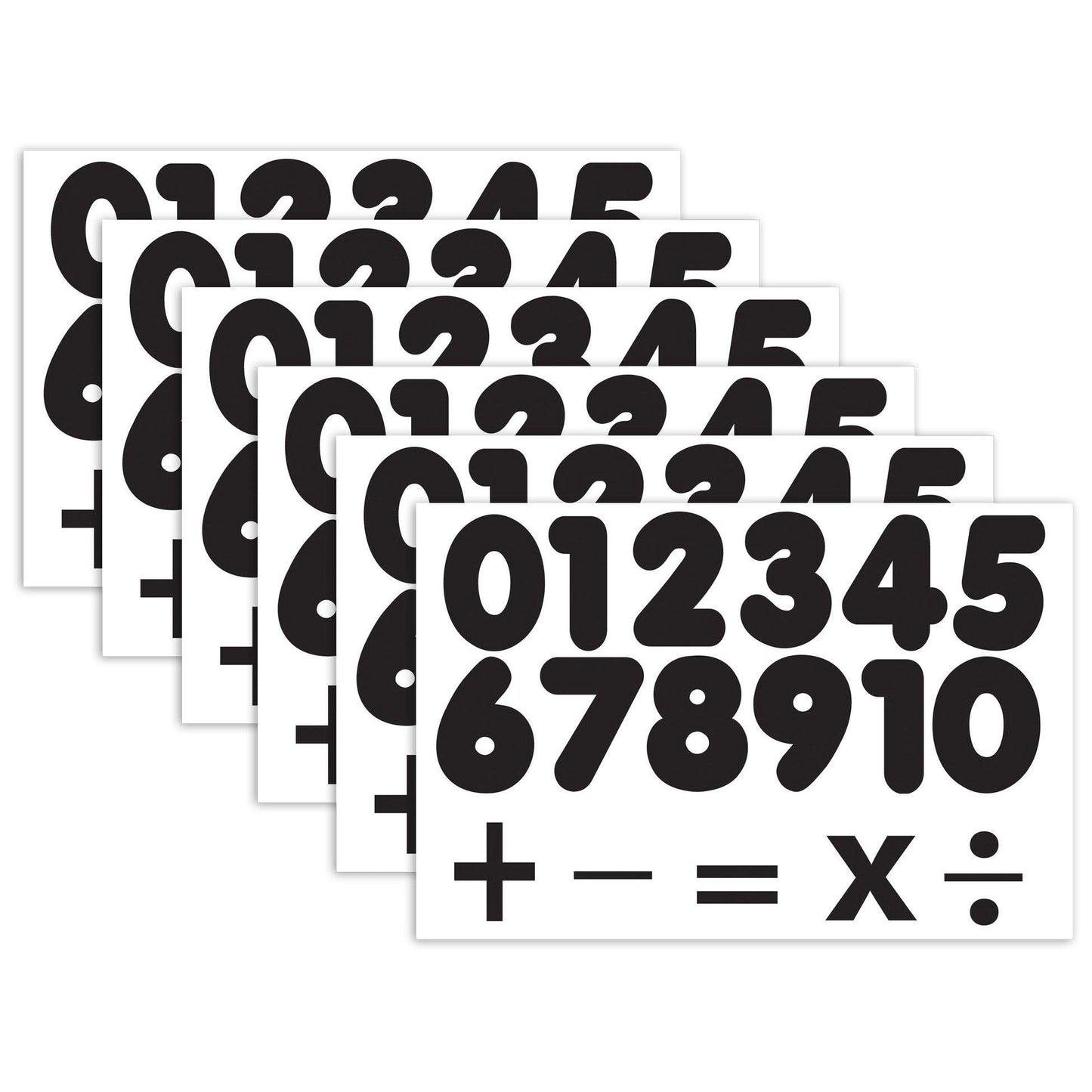 Die-Cut Magnetic Black Number Set, 1.75", 32 Pieces Per Pack, 6 Packs - Loomini