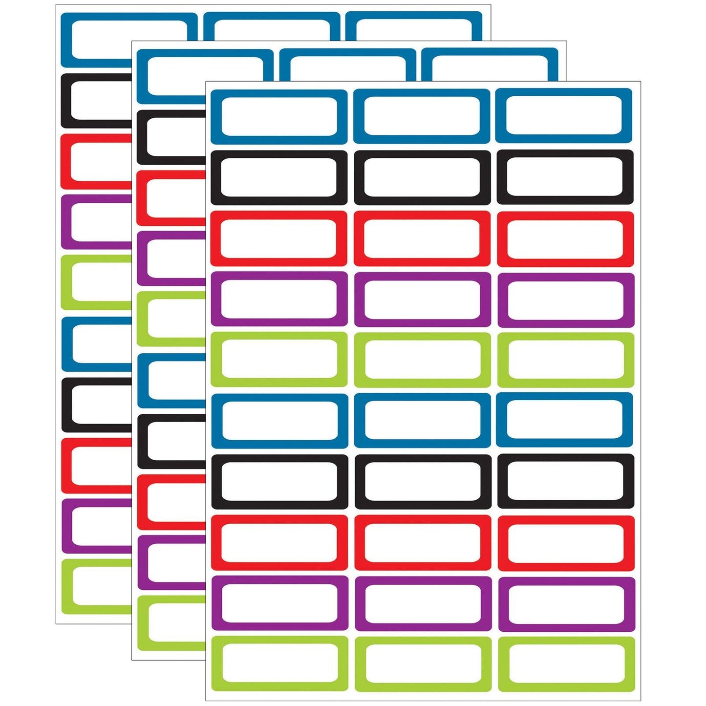 Die-Cut Magnetic Foam Assorted Color Labels/Nameplates, 30 Per Pack, 3 Packs - Loomini