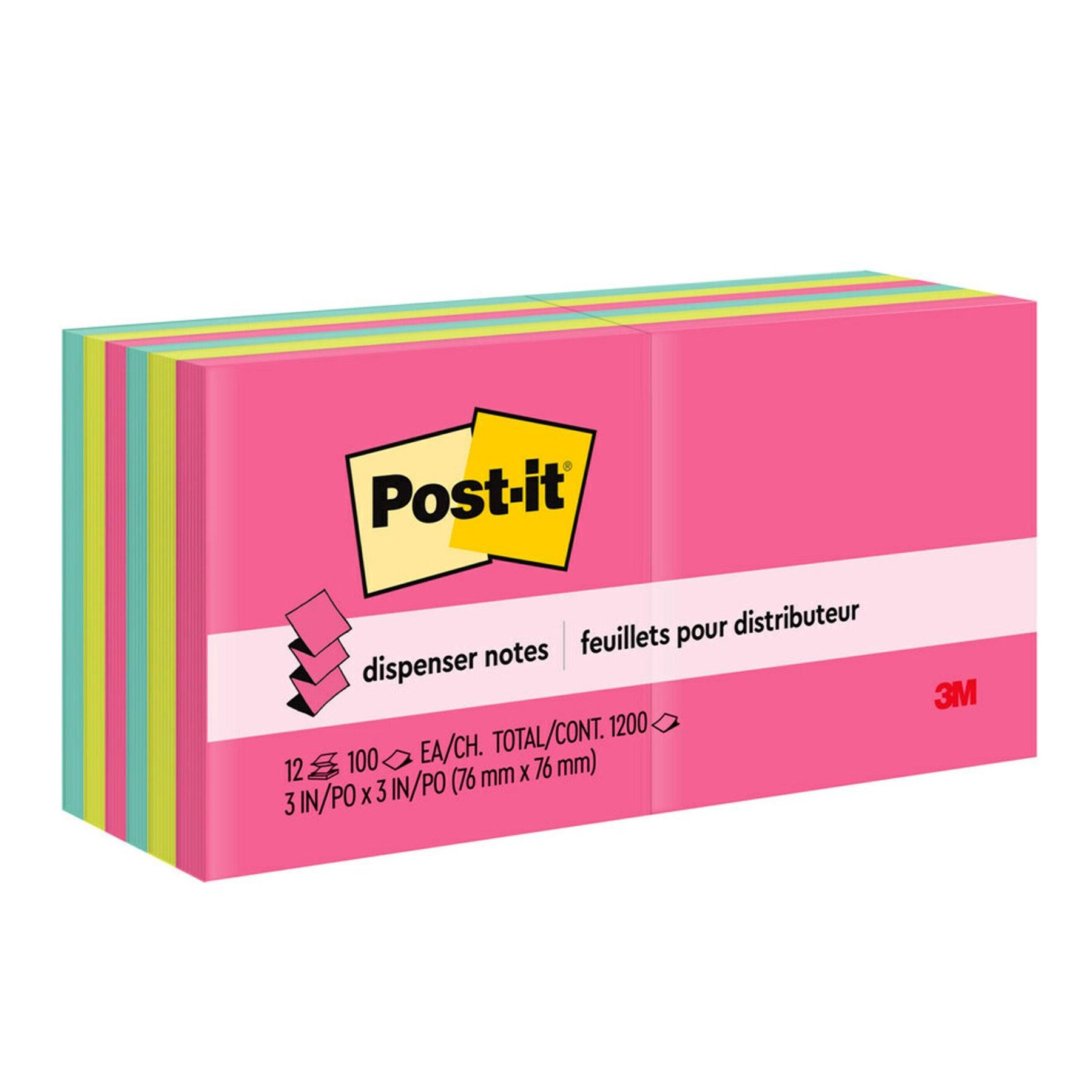 Dispenser Pop-up Notes, Poptimistic Collection, 100 Sheets/Pad, 12 Pads - Loomini