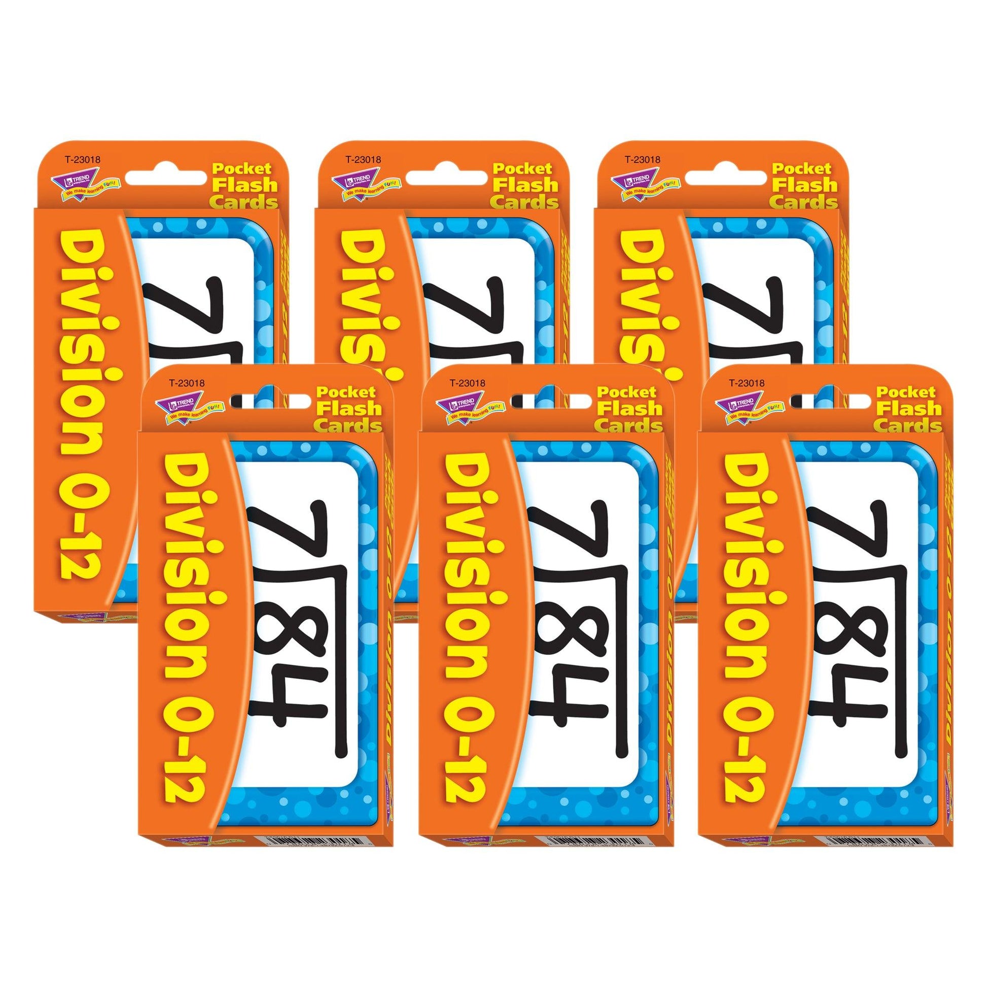 Division 0-12 Pocket Flash Cards, 6 Packs - Loomini