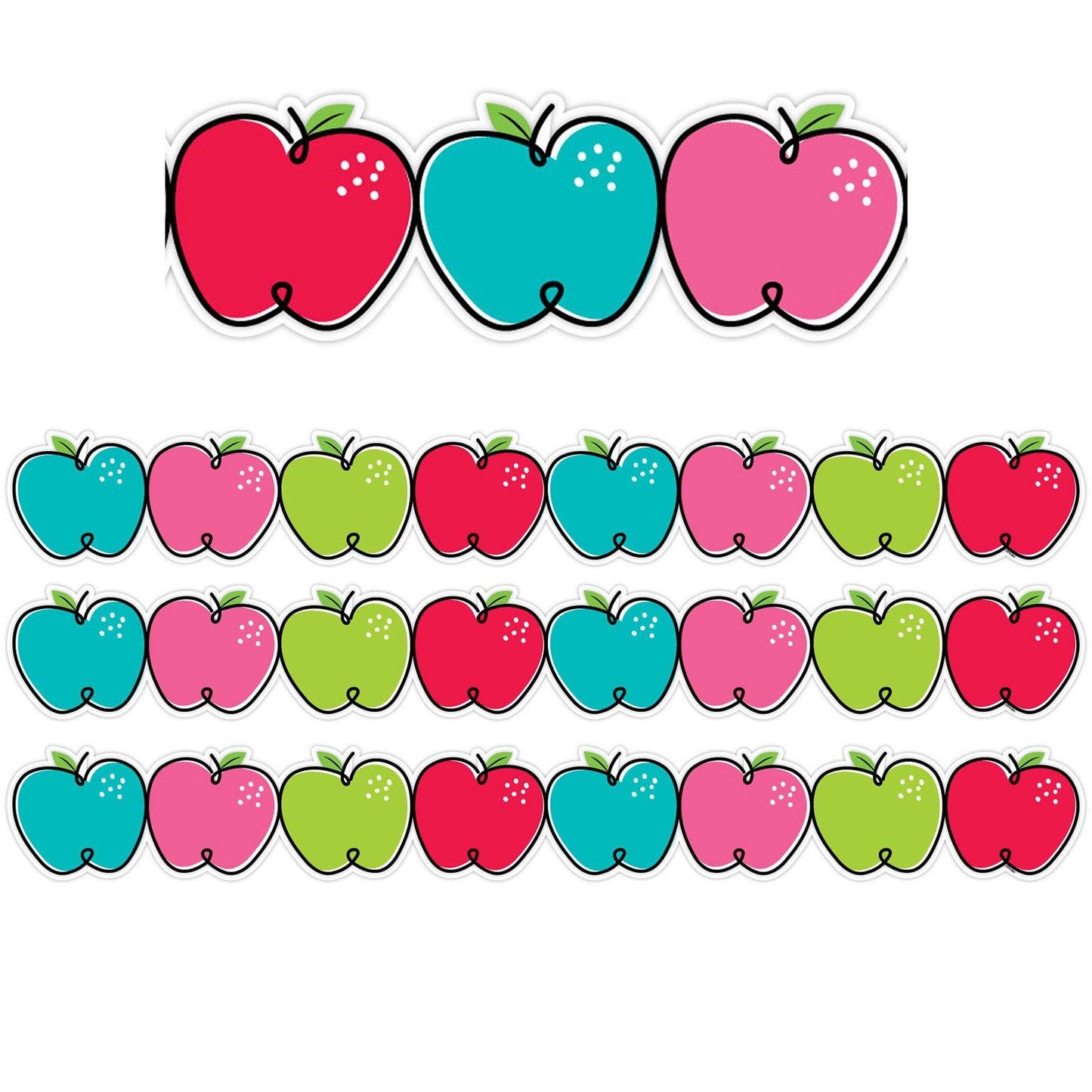 Doodle Apples EZ Border, 48 Feet, 3 Packs - Loomini