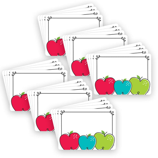 Doodle Apples Labels, 3-1/2" x 2-1/2", 36 Per Pack, 6 Packs - Loomini