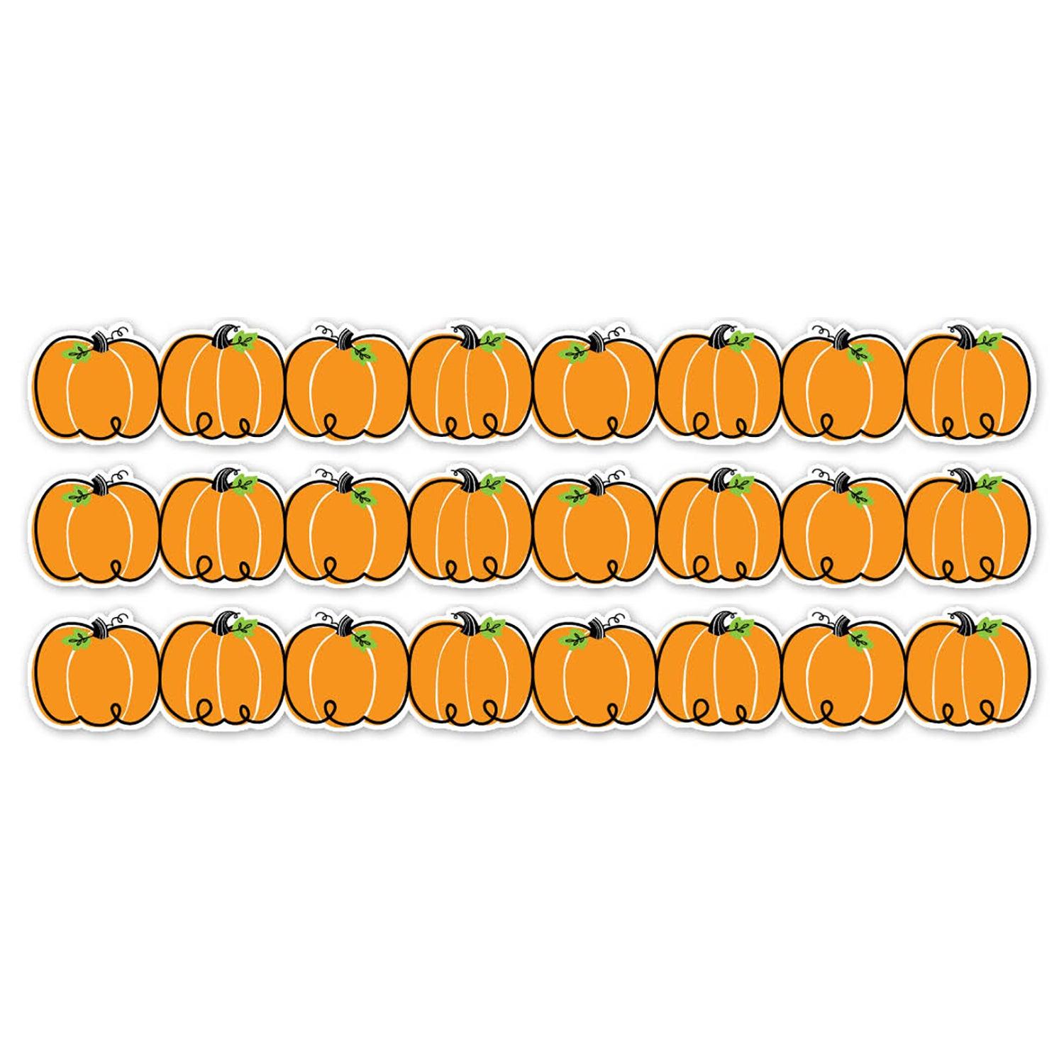 Doodle Pumpkins EZ Border, 48 Feet Per Pack, 3 Packs - Loomini